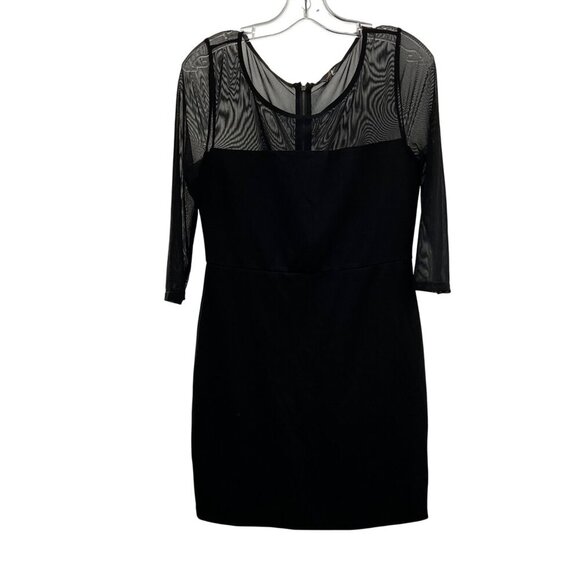 Jack Women's Sheath Dress Mesh 3/4 Sleeve Black Size 10 Zip - Picture 1 of 9